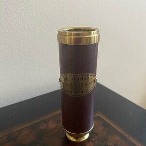 Victorian Marine London 1915 Antique Brass and Leather Telescope Rustic Vintage